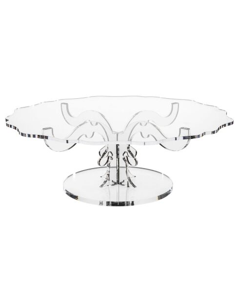 Soporte para tartas Bon Ton Venice Low transparente, 50 x 50 x 17,5 cm