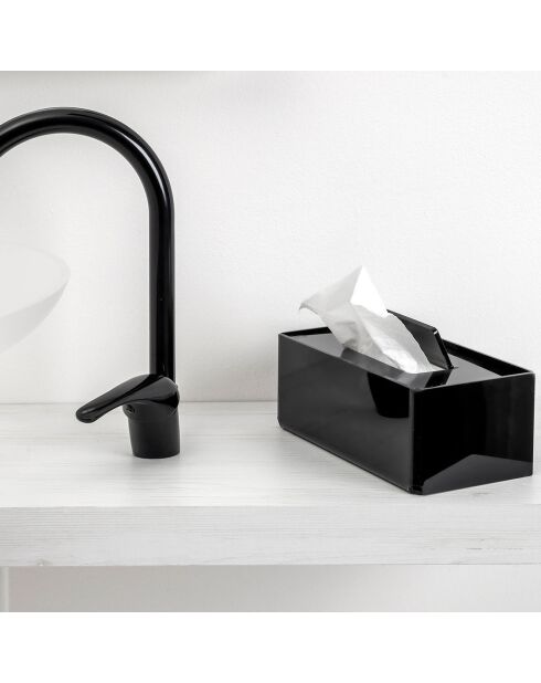 Boîte à mouchoirs Calipso noire - 25x12xH9 cm