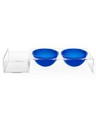 Gamelle I-Pet transparent/bleu - 52x19xH9 cm