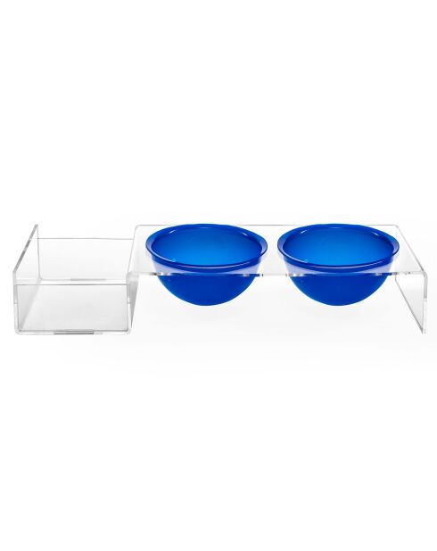 Gamelle I-Pet transparent/bleu - 52x19xH9 cm