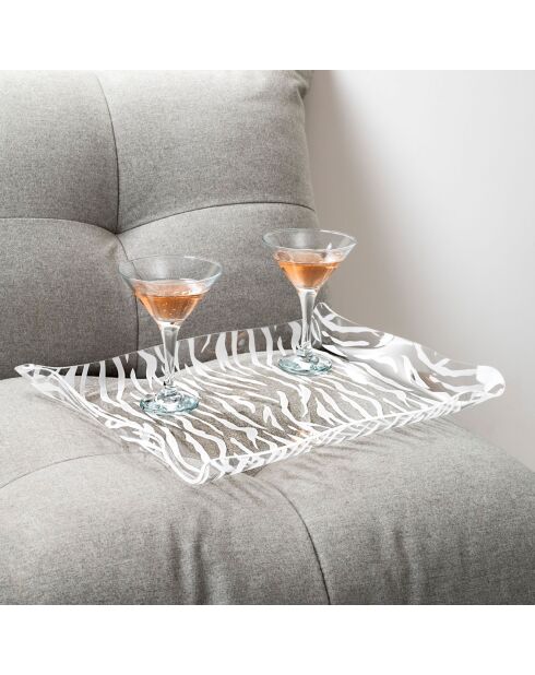 Plateau Drappeggi Small Animalier transparent - 41x31xH5 cm