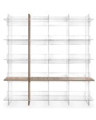 Bibliothèque Cielo transparent/bois de chêne - 180x30.5xH180 cm