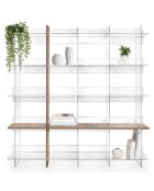 Bibliothèque Cielo transparent/bois de chêne - 180x30.5xH180 cm
