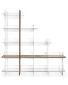 Bibliothèque Etra transparent/bois de chêne - 180x30.5xH180 cm