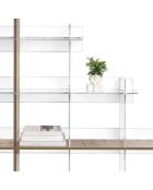 Bibliothèque Etra transparent/bois de chêne - 180x30.5xH180 cm