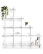 Bibliothèque Etra transparent/bois blanc - 180x30.5xH180 cm