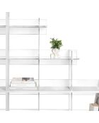 Bibliothèque Etra transparent/bois blanc - 180x30.5xH180 cm