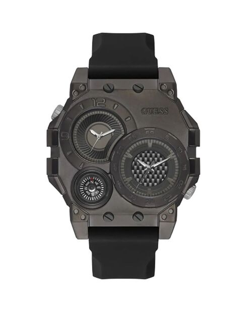 Montre Homme Compass en Silicone noire