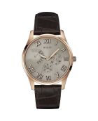 Montre Homme en Cuir & Synthétique marron