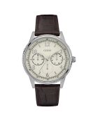 Montre Multifonction Homme en Cuir & Synthétique marron