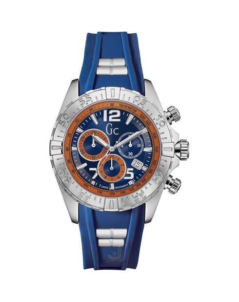Montre Chronographe Homme en Caoutchouc bleue