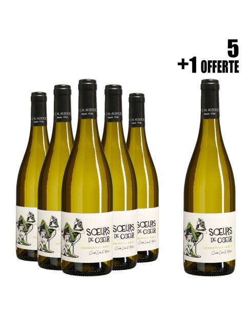 1 Lot de 5 Sœurs de Cœur Cuvée Lise & Marie 2024 J.M Aujoux + 1 OFFERTE 6x75cl