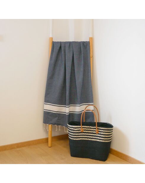 Kozo traditionelle flache Fouta blau - 100x200 cm