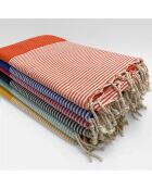 Fouta nid d'abeille traditionnelle Mikanda grise - 100x200 cm