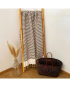 Fouta nid d'abeille traditionnelle Yadara beige - 100x200 cm