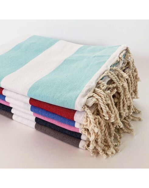 Fouta plate traditionnelle Transat bleue - 100x200 cm