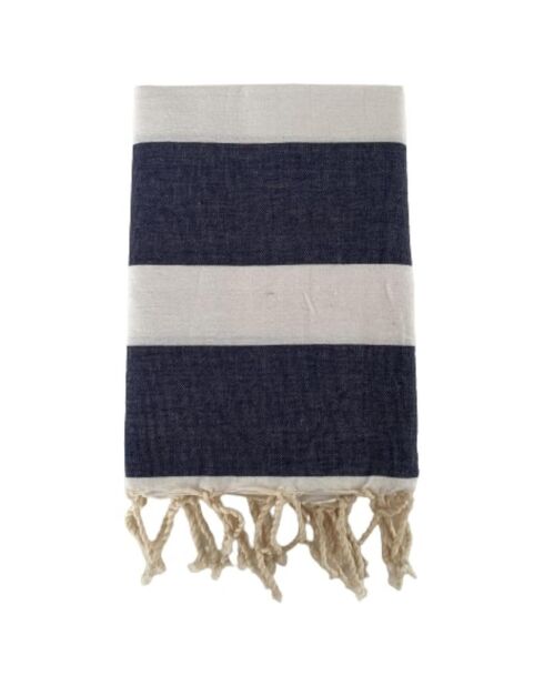 Fouta plate traditionnelle Transat bleue - 100x200 cm