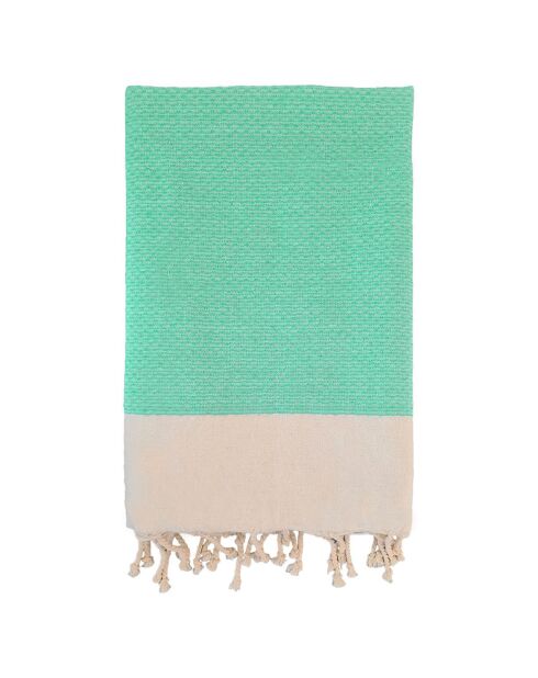 Fouta nid d'abeille traditionnelle XL Athena bleue - 200x200 cm