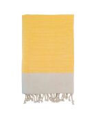 Fouta nid d'abeille traditionnelle XL Athena jaune - 200x200 cm