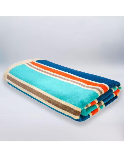 Asciugamano da spiaggia in spugna jacquard blu - 100x175 cm