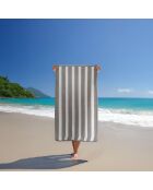 Serviette de plage éponge velours Jacquard beige - 100x175 cm