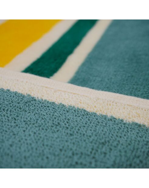 Serviette de plage éponge velours Jacquard multicolore - 100x175 cm