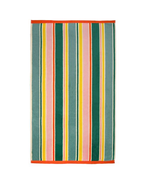 Serviette de plage éponge velours Jacquard multicolore - 100x175 cm