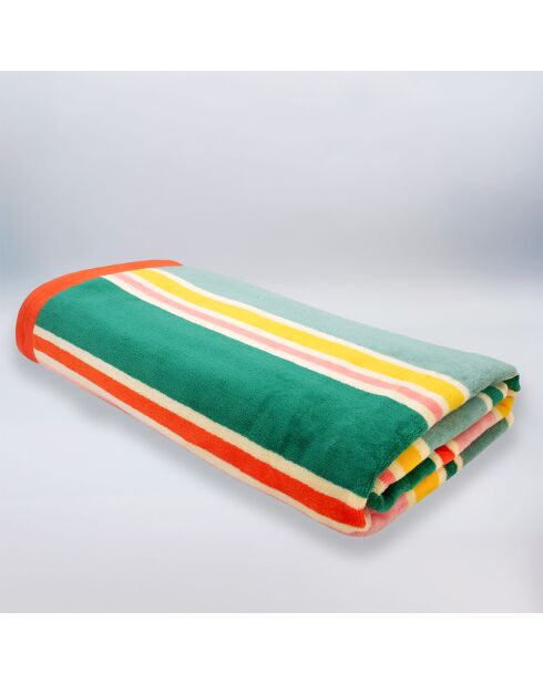 Serviette de plage éponge velours Jacquard multicolore - 100x175 cm