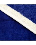 Serviette de plage éponge velours Jacquard bleue - 100x175 cm
