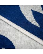 Serviette de plage éponge velours Jacquard beige - 90x170 cm