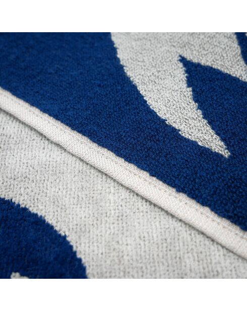 Serviette de plage éponge velours Jacquard beige - 90x170 cm