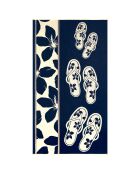 Serviette de plage éponge velours Jacquard bleue - 90x170 cm