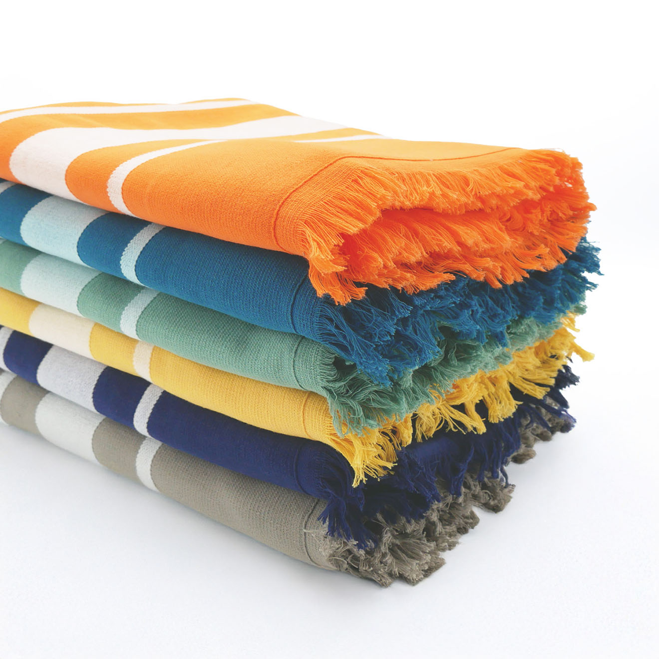 Fouta doublée éponge Caraibes verte - 90x170 cm