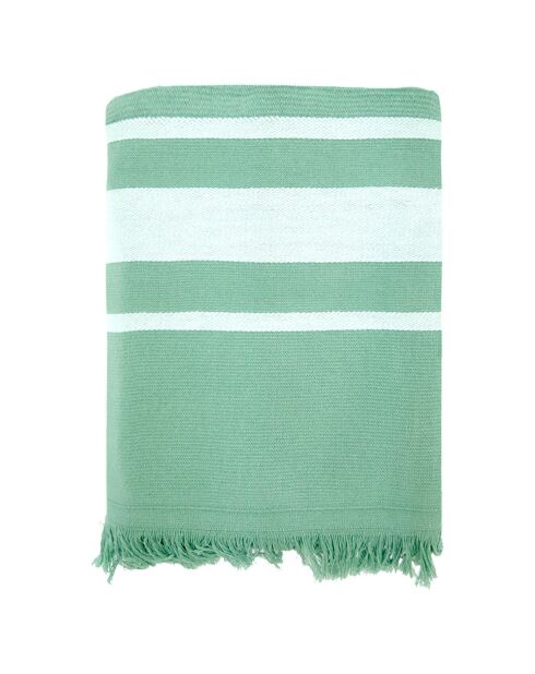 Fouta doublée éponge Caraibes verte - 90x170 cm