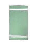 Fouta doublée éponge Caraibes verte - 90x170 cm