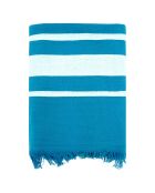 Fouta doublée éponge Caraibes bleue - 90x170 cm