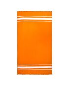 Fouta doublée éponge Caraibes orange - 90x170 cm