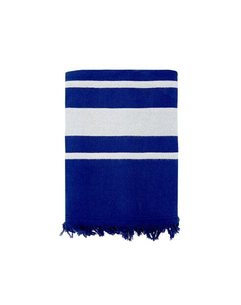 Met Fouta gevoerde blauwe Caribische spons - 90x170 cm