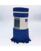 Met Fouta gevoerde blauwe Caribische spons - 90x170 cm