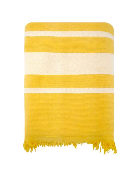 Fouta doublée éponge Caraibes jaune - 90x170 cm