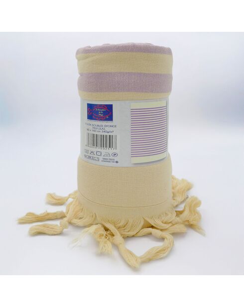 Met Fouta gevoerde paarse Fiji-spons - 90x160 cm