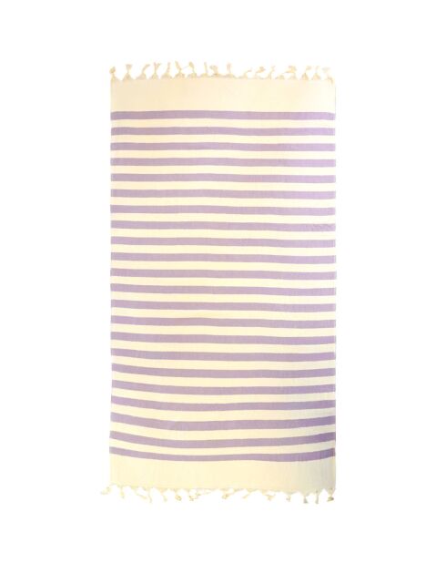 Fouta doublée éponge Fidji violette - 90x160 cm