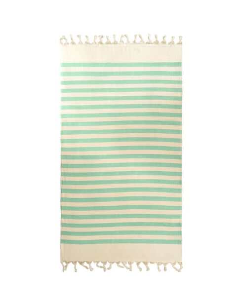 Fouta doublée éponge Fidji verte - 90x160 cm