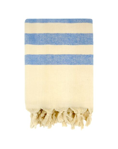 Fouta gevoerde Fidji blauwe spons - 90x160 cm