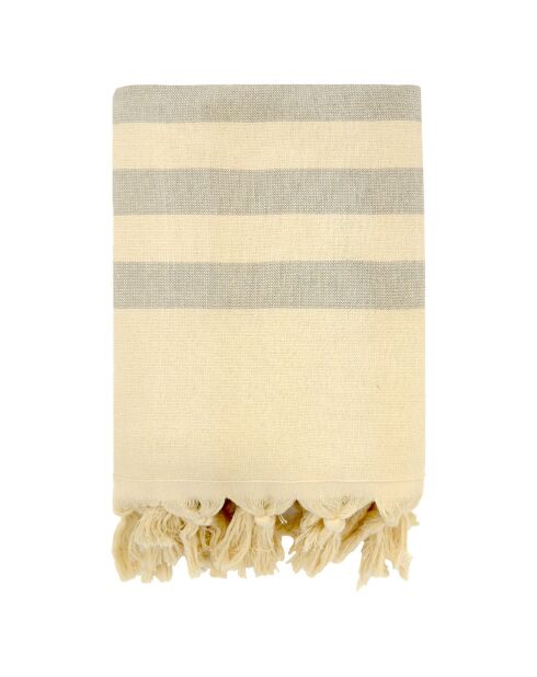 Fouta doublée éponge Fidji beige - 90x160 cm