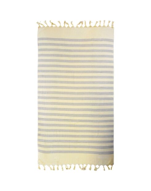 Fouta doublée éponge Fidji beige - 90x160 cm