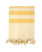 Fouta doublée éponge Fidji jaune - 90x160 cm