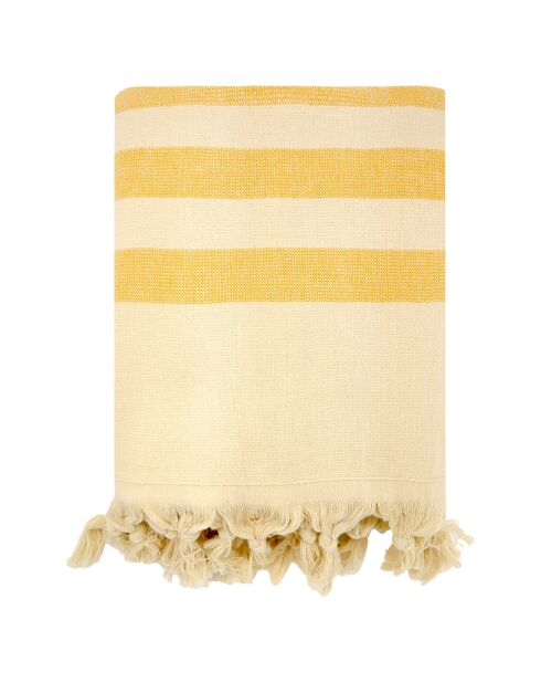 Fouta-gevoerde gele Fiji-spons - 90x160 cm