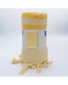 Fouta doublée éponge Fidji jaune - 90x160 cm