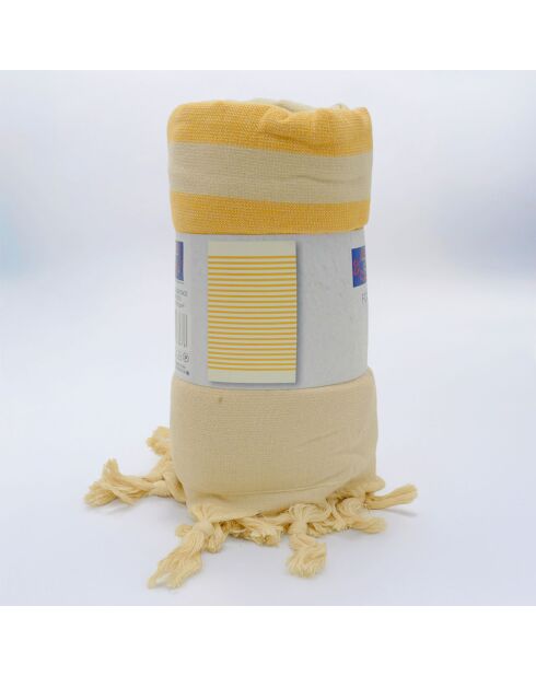 Fouta-gevoerde gele Fiji-spons - 90x160 cm